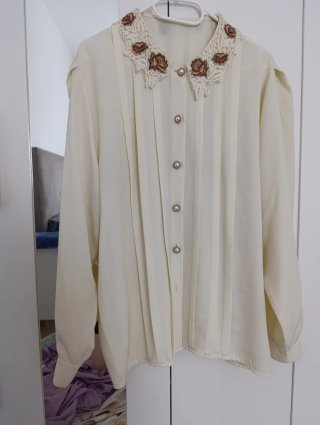 Blusa Vintage Michel Bustos Madrid Crema