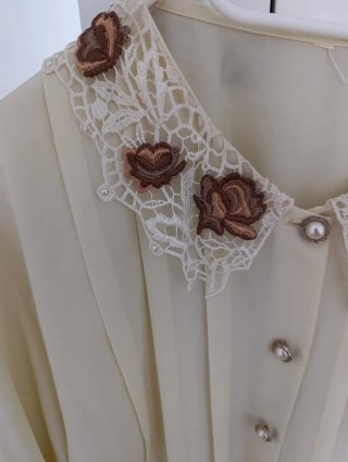 Blusa Vintage Michel Bustos Madrid Crema