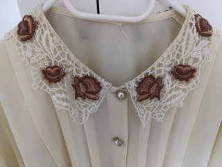 Blusa Vintage Michel Bustos Madrid Crema