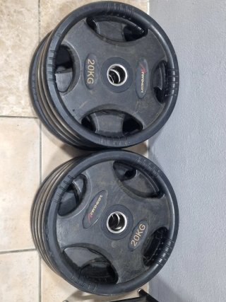 Discos de gimnasio 20kg con goma (profesionales)