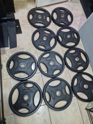 Discos de gimnasio 20kg con goma (profesionales)