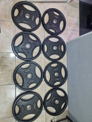 Discos de gimnasio 20kg con goma (profesionales)