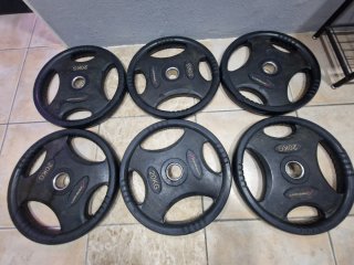 Discos de gimnasio 20kg con goma (profesionales)
