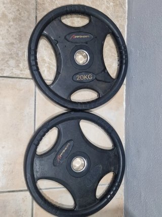 Discos de gimnasio 20kg con goma (profesionales)