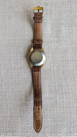 Omega Reloj Vintage Dorado Correa Marrón