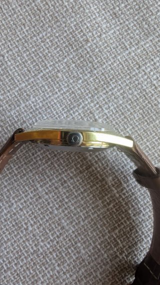 Omega Reloj Vintage Dorado Correa Marrón