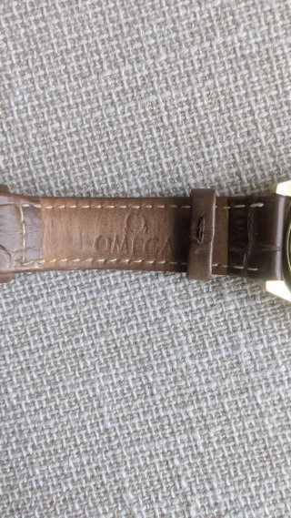 Omega Reloj Vintage Dorado Correa Marrón