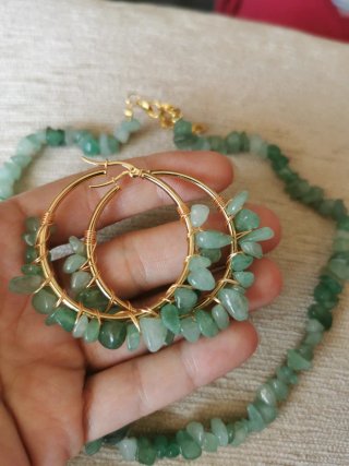 Conjunto Aventurina: Collar y Pendientes