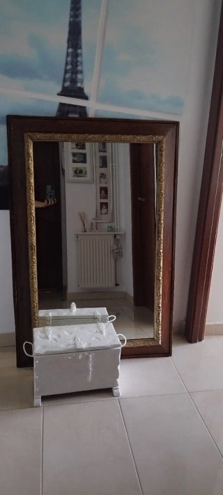 Espejo cuerpo entero vintage madera y dorado