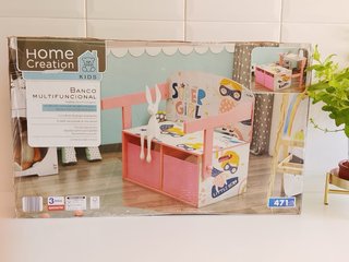 Banco organizador infantil madera