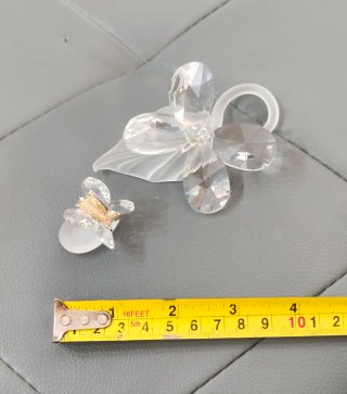 Coppia statuine decorative Farfalle in cristallo
