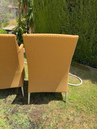 2 Sillas jardín ratán sintético terraza