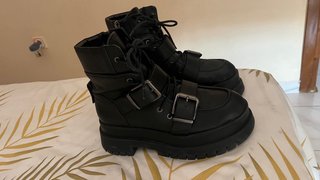 Botas militares plataforma negras talla 39