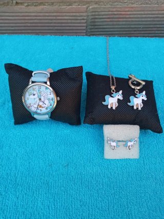 Set Unicorno: Orologio e Gioielli