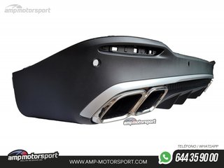 DIFUSOR TRASERO NEGRO CON COLAS CROMO PARA MERCEDES GLE/GLS W167