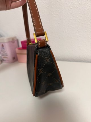 Bolso Mango Jacquard marrón y negro