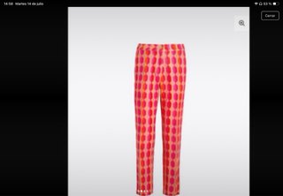 Chaqueta y pantalón de lino naranja y rosa.