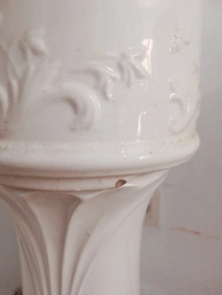 Pareja jardineras vintage cerámica esmaltada