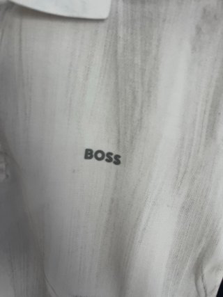 Polo BOSS Blanco Rayas
