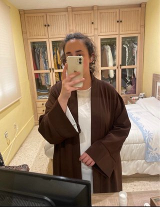 Kimono largo marrón oscuro