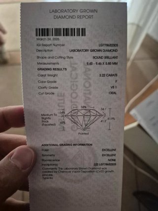 Anello solitario oro 750 più diamante 3.22 ct