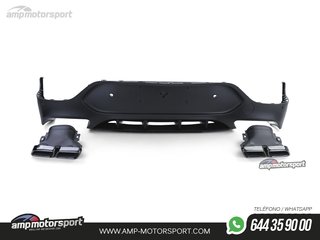 DIFUSOR TRASERO CON COLAS NEGRAS PARA MERCEDES GLC COUPE C253 NEGRO MATE
