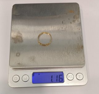 Anillo Oro 18k Cadena 1,16gr