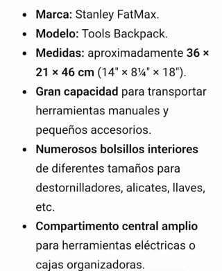 Mochila de herramientas Stanley