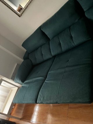 Sofá modular verde de tela