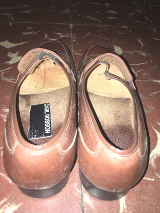 Zapatos de piel mocasín marrón 44