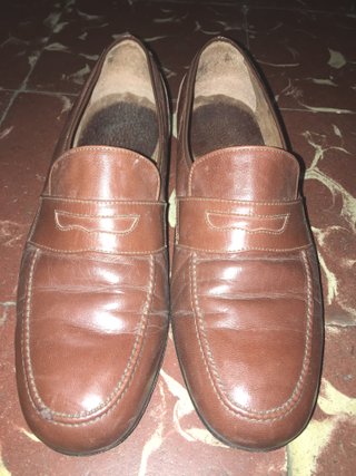Zapatos de piel mocasín marrón 44