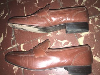 Zapatos de piel mocasín marrón 44