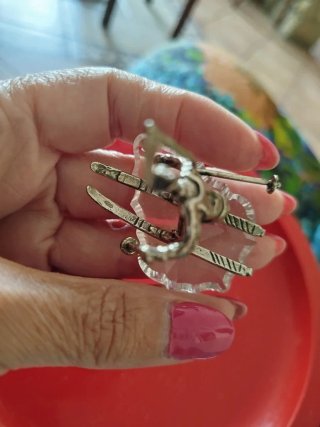 Miniatura artigianale vintage in argento e cristal