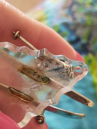 Miniatura artigianale vintage in argento e cristal