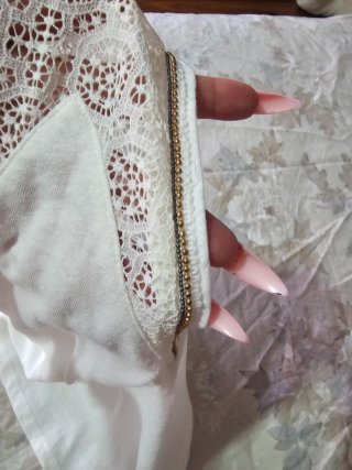 Blusa elegante encaje blanco