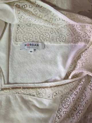 Blusa elegante encaje blanco