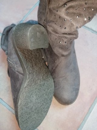 Stivaletti marroni con strass taglia 36