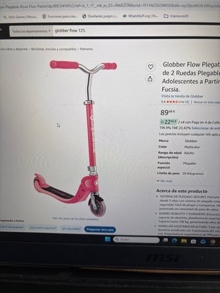 Patinete Globber Flow 125 Rosa 2 RUEDAS