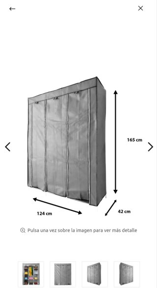 Armario Vestidor Tela Nyana Home 170x150x45cm Gris