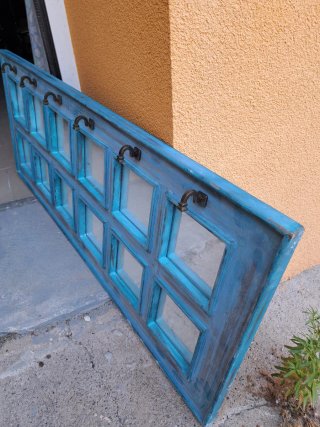 Appendiabiti Shabby Chic con Specchi Blu