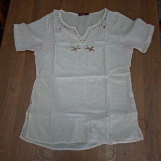 Blusa donna rosa chiaro con ricami