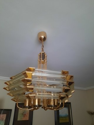 Lámpara italiana vintage cristal y metal