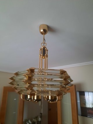 Lámpara italiana vintage cristal y metal