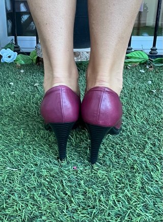 Scarpe da sera bordeaux in pelle