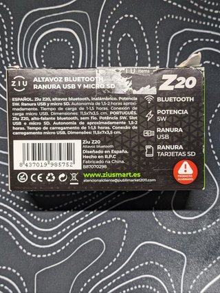 Altavoz Bluetooth Ziu Z2