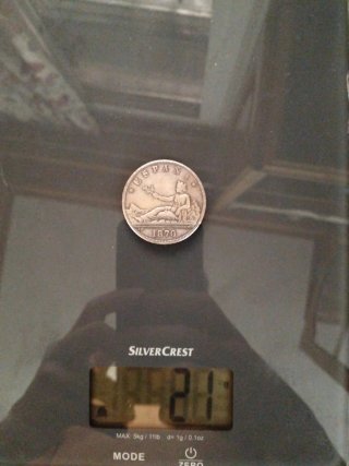 Moneda 5 Pesetas 1870 España (Falsificación)