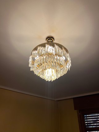 Lámpara Vintage Cristal y Metal Dorado