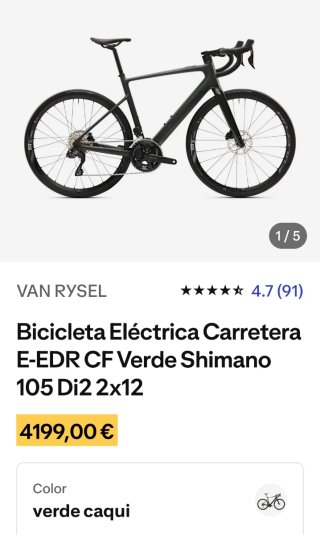 Bici Carretera Eléctrica Van Rysel E-EDR CF X20