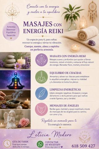 Masaje con energía Reiki