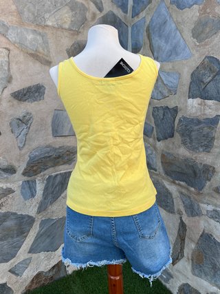 Camiseta sin mangas Cloche amarilla